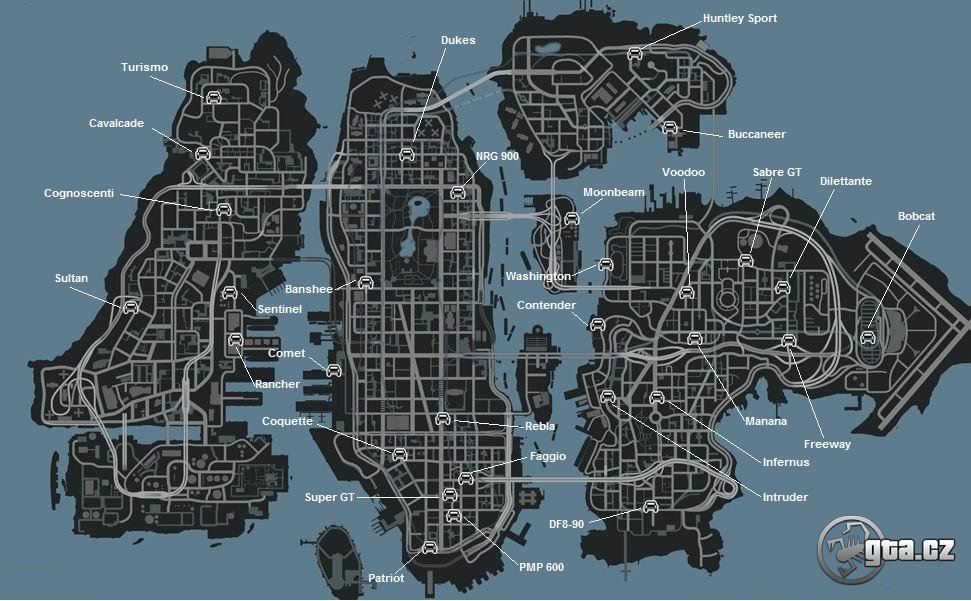 gta iv map. Using this map, you can find