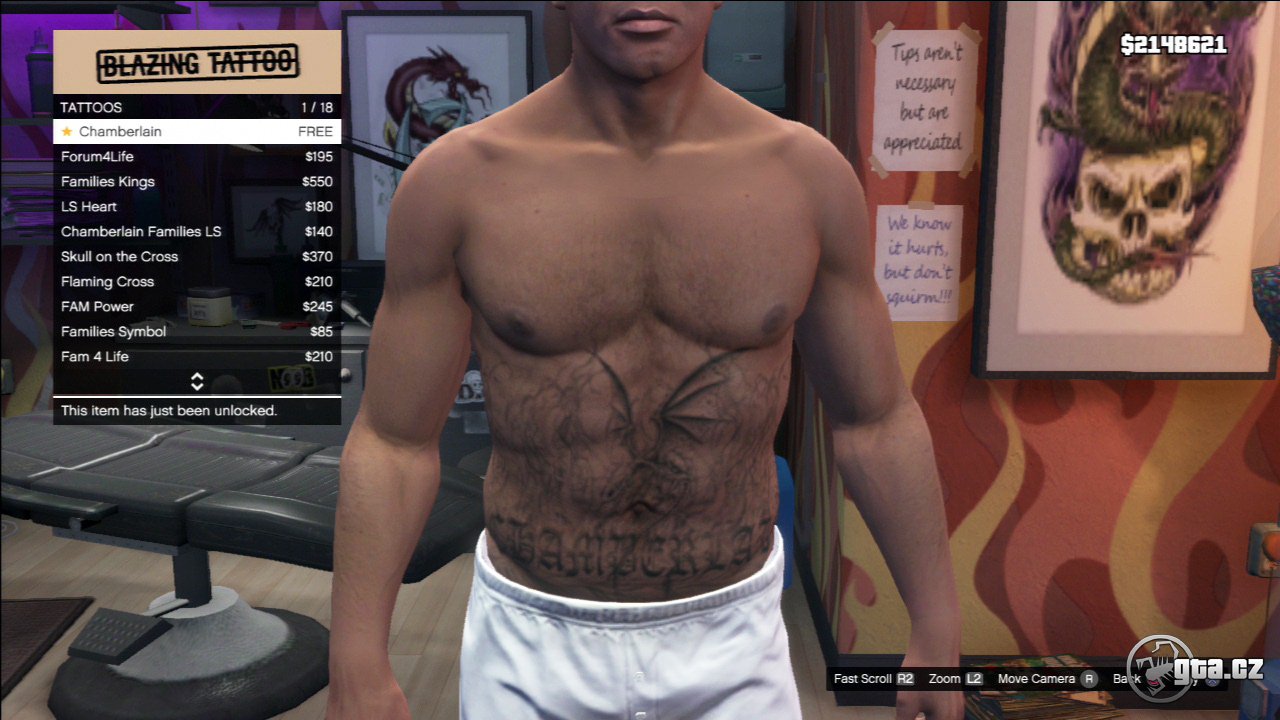 Tattoo - Franklin - GTA V / Grand Theft Auto 5 - on 