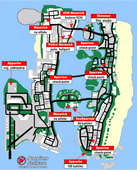 Maps list GTA VC / Grand Theft Auto Vice City on Gta.cz.