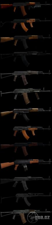 13 rozličných modelov pušky AK